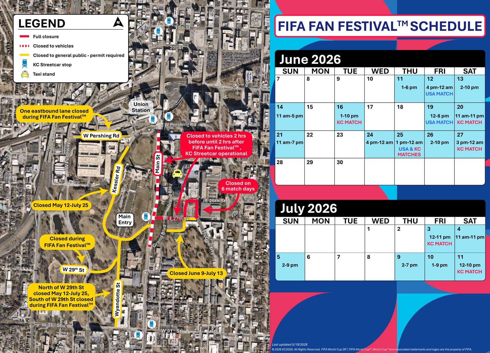 FIFA Fan Festival Road Closures