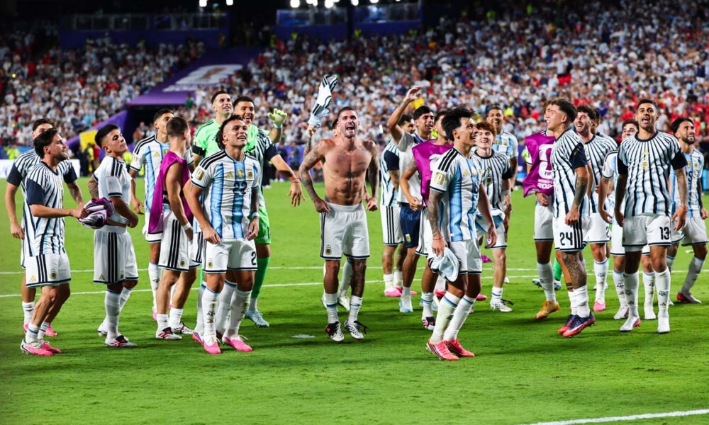 Quarterfinal game between Argentina and Switzerlands during the FIFA World Cup at Kansas City Stadium in Kansas City, MO on Saturday, July 11, 2026. Photo by Steve Sanders